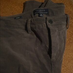 Talbots Womens Corduroy Pants in Charcoal